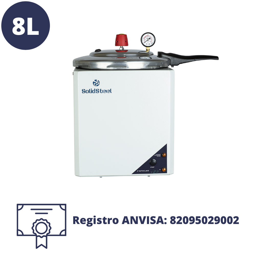 Autoclave vertical Easy 8L com Anvisa SolidSteel